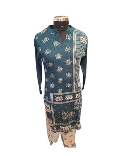 Winter Wear Regular Fit Long Sleeves Readymade Ladies Woolen Kurtis