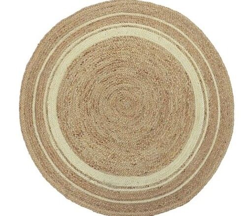 Brown Color Round Shape Jute Round Rug For Home