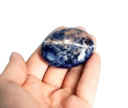 Palm Stone - Natural Round Stone, Standard Size | 100% Pure Blue, Easy to Use with Scratch Resistance