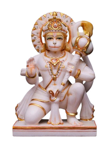 Perfect Finishing Marble Hanuman Statue