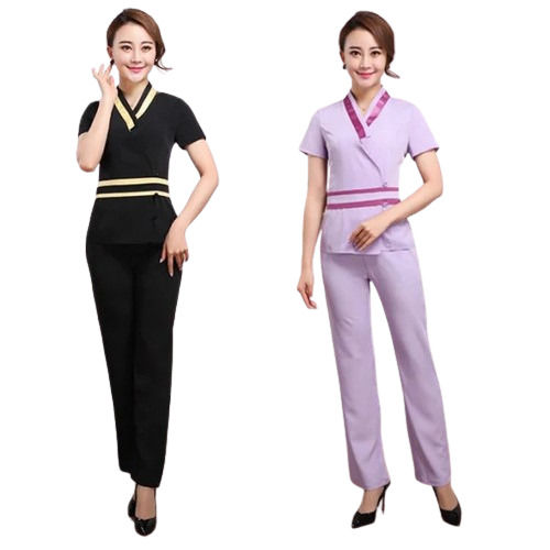 Multi Color Plain Pattern New Style Female Spa Uniform