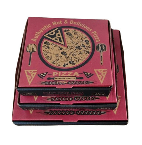 Corrugated Pizza Box - Moisture Resistant, Biodegradable, Eco-Friendly Paper Construction | Lightweight, Disposable, Multicolor Digital Print Options, Customizable Design