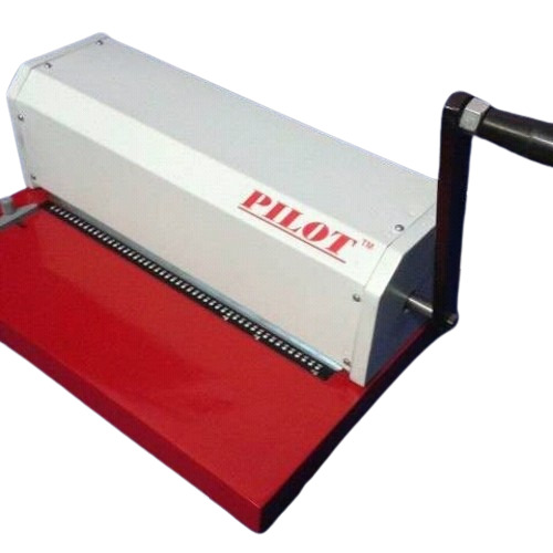 Manual Spiral Binding Machine - Mild Steel, 22x13x13 Inch , 4mm Punch with Adjustable Margin Depth and Durable Design