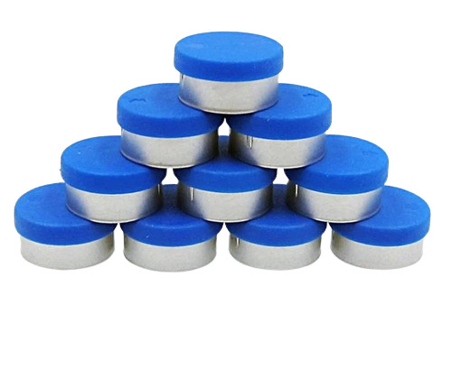 Aluminum Flip Off Seals - Aluminium Standard Size Blue & Silver | Durable Perfect Finishing Worm Embossed Bottle Stopper