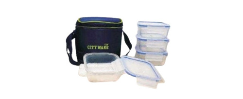 Glass Lunch Box - Glass Material, All Sizes Available, All Colors, ABS Plastic Base | Leak Proof Design, Rectangular Shape, Easy to Use