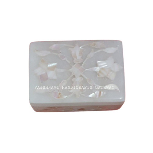 Handmade White Pearl Stone Inlay Jewelry Box