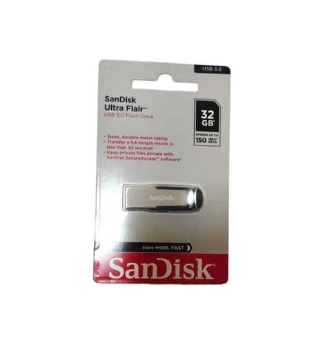 Pen Drive - Shock & Heat Resistant, 32GB External SSD | Lightweight, Rectangular Design, Easy to Operate, Silver Color
