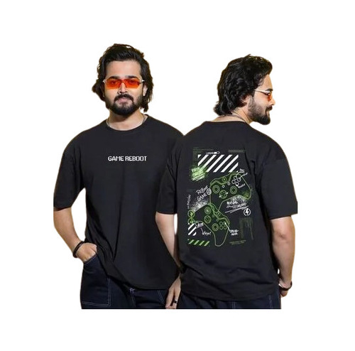 Round Neck T-Shirt - Cotton Size S-XXL Black Regular Fit Fade Resistant Breathable Skin-Friendly Casual Wear Machine Washable Short Sleeves