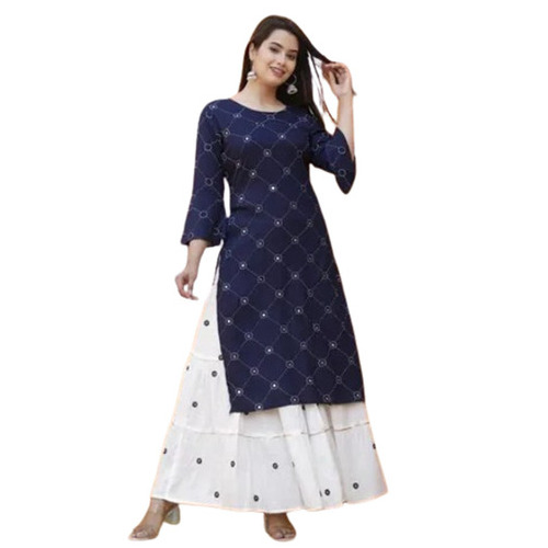 rayon printed kurti