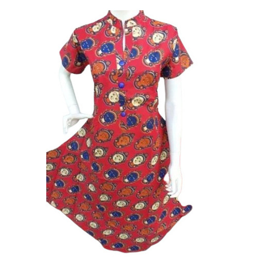Ladies Cotton Kurtis - Pattern-Printed, 3/4th Sleeve | Breathable Cotton, Handwash Safe, Customized Fit, Available in All Colors
