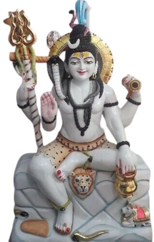 Light Weight And Fine Finishing White Marble Shiv Ji Statue