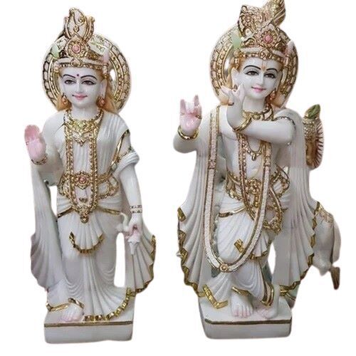 Marble Premium Design White Krishna Ji Statue