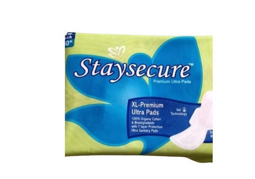 Stay Secure Sanitary Pads - Cotton and Synthetic Material, 280mm Size, White and Baze Blue | Unparalleled Comfort, Leak-Free Protection, Odor Control for Women