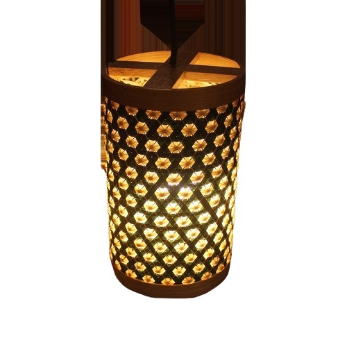 Light Weight and Attractive Warm White Cylindrical Bamboo Pendant Light