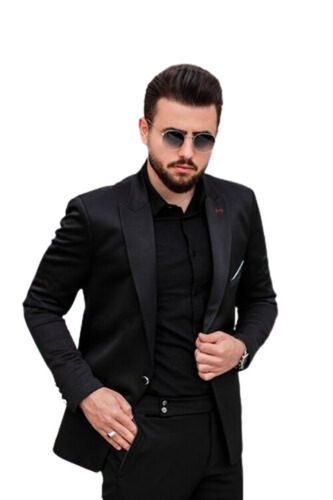 Long Sleeve Mens Black Blazer