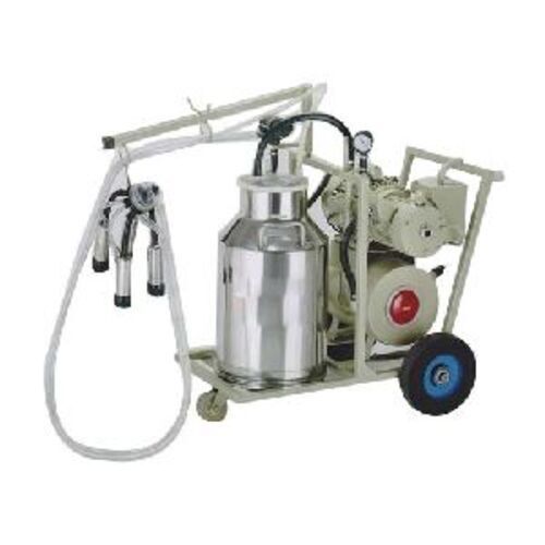 Cow Milking Machine - Manual Single Bucket Trolley Design, Premium Quality Light White Automatic Operation