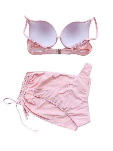 Designer Bikini Set - 100% Cotton, Standard Size, Pink Color | Padded Bra, Embroidered Pattern, Light Weight, Breathable Boxer Shorts