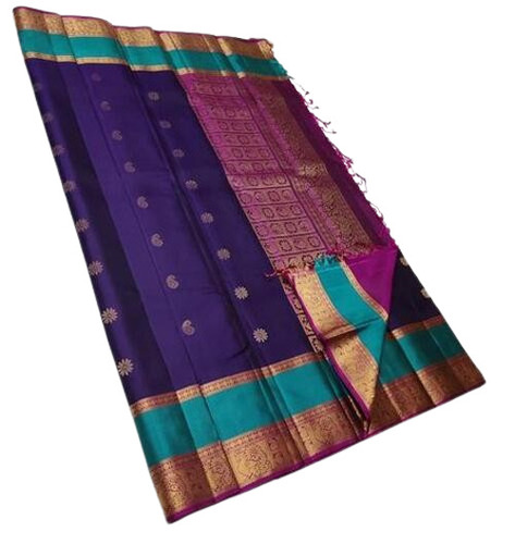 Traditional Sarees - Art Silk Cotton Blend, Multicolor Printed Banarasi Style | Beaded Closure, Lightweight and Breathable, Perfect for Bridal Occasions