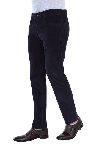 Mens Regular Fit 30 Size Navy Blue Corduroy Pants