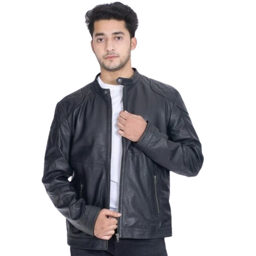 Genuine Leather Jacket - Full Sleeve, Regular Fit, Black Color | Perfect for Casual Wear, Available in S-XXL Sizes