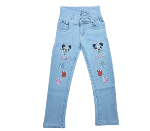 Kids Denim Jeans - Embroidered Skinny Fit, Light Weight & Breathable, Medium Waist, Washable and Quick Dry, Suitable for Summer and Winter, 100% Purity