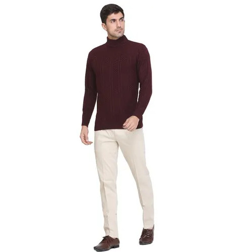 Mens Self-Design Round Neck Sweater - Color: All