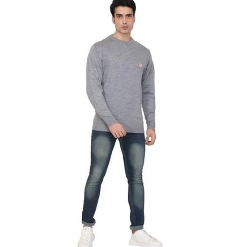 Plain Round Neck Mens Sweater - Color: All