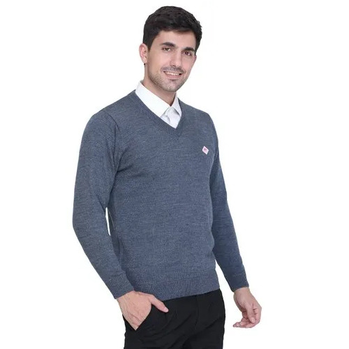 Plain V-Neck Mens Sweater - Color: All