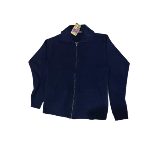 Girls School Uniform Zipper Jacket - Wool Fabric, Age 9-11 Years, All Sizes | Full Sleeves, Machine Washable, Plain Design for Winter