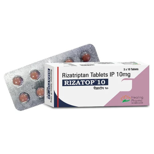 Rizatriptan Tablets IP - 10mg Dosage for Prescription Use | For Hospital and Clinic Applications, Store in Cool Dry Place
