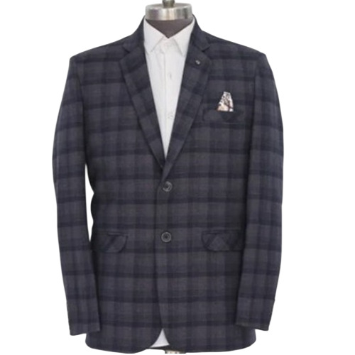 Mens Check Woolen Tweed Blazer - Color: All