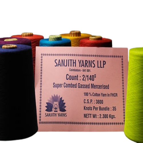 Mercerized Cotton Yarns - Premium Quality Slub Yarn Eco-Friendly Recycled Material with Color Fast Attributes Available in Cone and Hanks