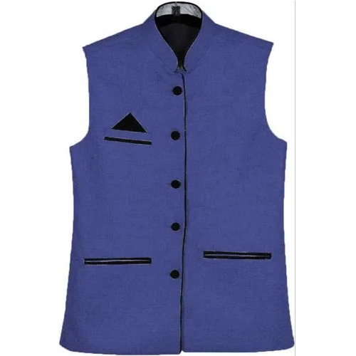 Plain Blue Nehru Jacket - Color: All