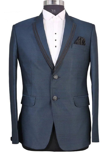 Cotton Blazer - Full Sleeves, Greyish Blue, Plain Pattern | Customized Sizes, Ideal for Party Wear