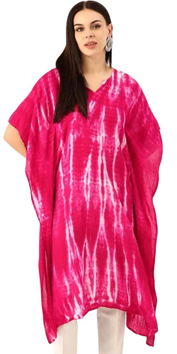 Cotton Kaftan - Long Printed Beachwear Dress, Regular Fit for Women | Anti-Wrinkle, Quick Dry, Breathable, No Fade, Available in Sizes M, L, XL