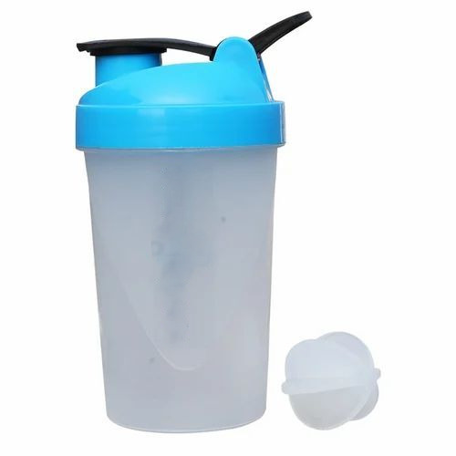 Round PVC Shaker Bottle - 500ml, Transparent Plastic Design for Clear Visibility, Lightweight with Secure Screw-On Lid - Ideal for Mixing Drinks and Travel