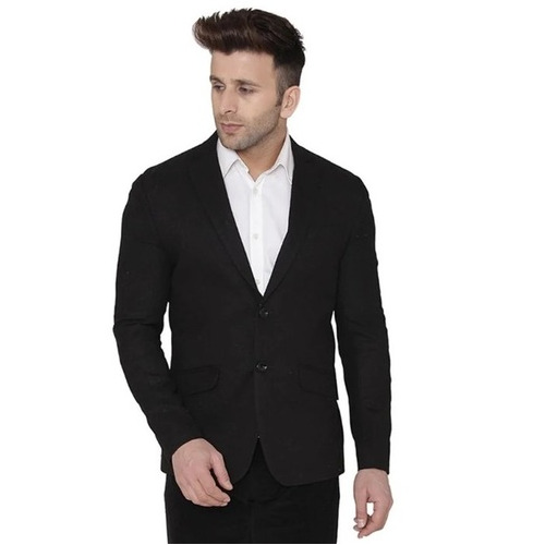 Advocate Black Blazer - Cotton Fabric, Regular Fit, Full Sleeves | Breathable, Dry Clean Only, Plain Design