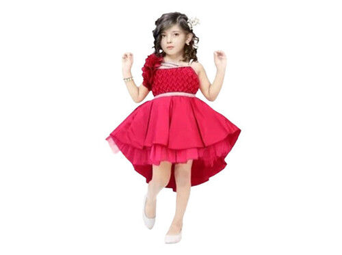 Girls Party Wear Red Frocks