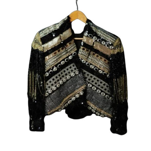 Camo Hand Embroidered Jacket - Rayon Fabric, Large Size - Multi Color, Breathable, No Fade, Washable, Full Sleeves