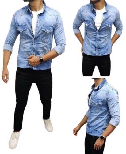 Sturdy Feel And Long Lasting Denim Shirt