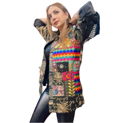 Ladies Camouflage Boho Jacket - Color: Multi Color