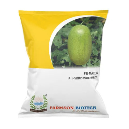 -Maxon F1 Hybrid Watermelon Seeds - 10-12 Kg Oblong Fruit Light Green Stripes Deep Crimson Red Flesh High Yield Long Shelf Life Heat Resistant Disease Resistant Sweet and Juicy with 13% Brix