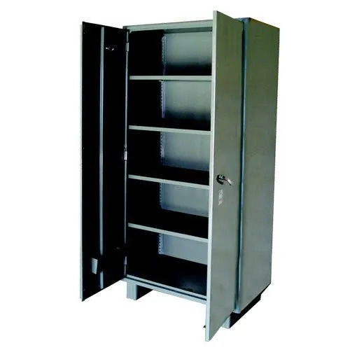 Mild Steel Almirah - 2 Doors, 5 Shelves , Dark Gray Powder Coated Finish, Premium Quality Durability, Modern and Antique Design by Shri Ram Steel Furniture