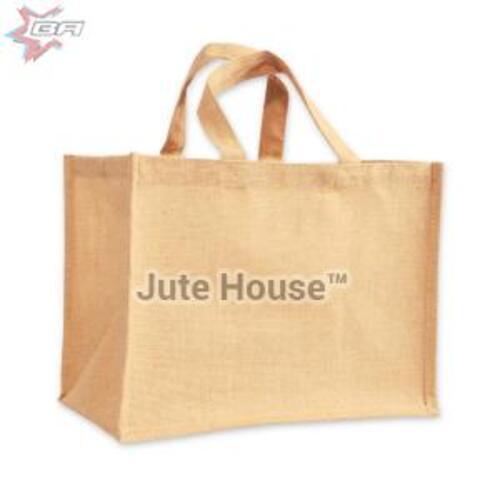 Jute Bag - 5kg Capacity, Natural Color with Zip Closure and Cotton Rope Handle | Premium Quality, Customized Patterns for Advertising