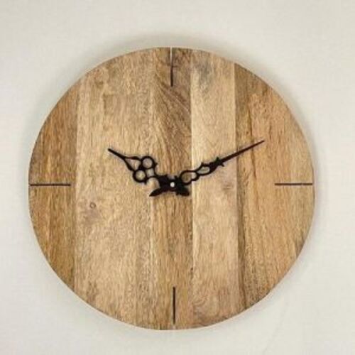 Brown Wooden Round Wall Clock