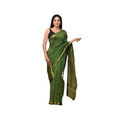 Maheshwari Silk Saree - 6.3 Meters, Fade & Tear Resistant, Breathable & Quick Dry, Unstitched Blouse Piece Included, Lightweight & Skin-Friendly