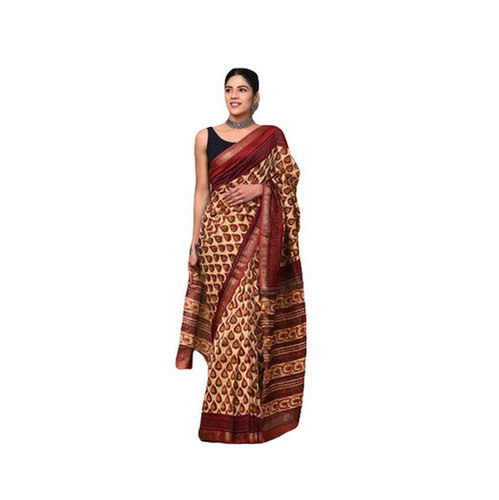Pure Maheshwari Silk Saree - 6.3 Meters with Unstitched Blouse Piece | Breathable, Lightweight, Fade & Wrinkle Resistant