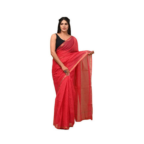 Red Kota Doria Sarees - Occasion: Party Wear
