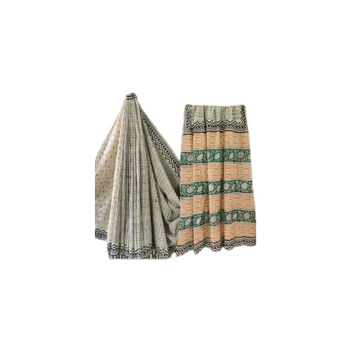 Cotton Saree - 6.3 Meters with Unstitched Blouse Piece | Lightweight, Breathable, Fade and Wrinkle Resistant