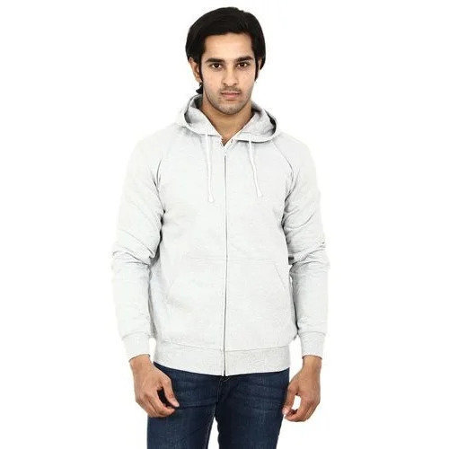 Mens Stylish Full Sleeve Jacket - White Color, S-XXL Size | Breathable, Machine Washable, Casual Wear